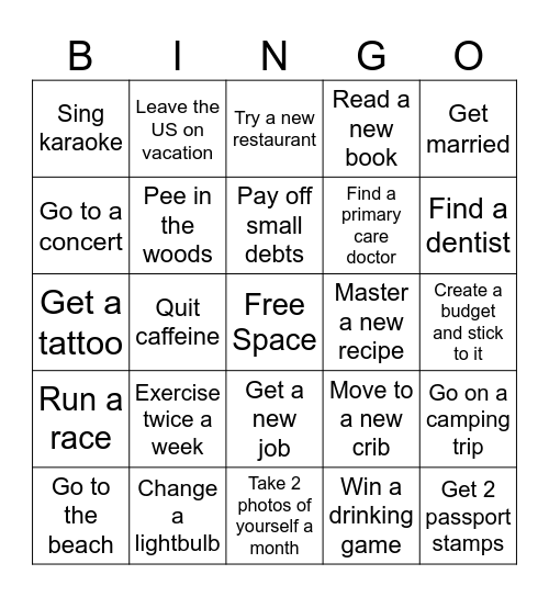 2025 Bingo Card