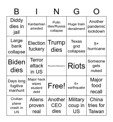 2025 Bingo Card