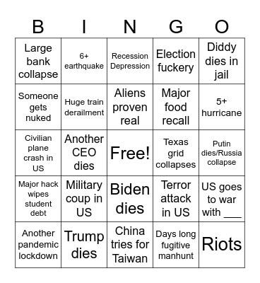 2025 Bingo Card