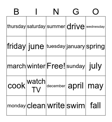 Review BINGO Card