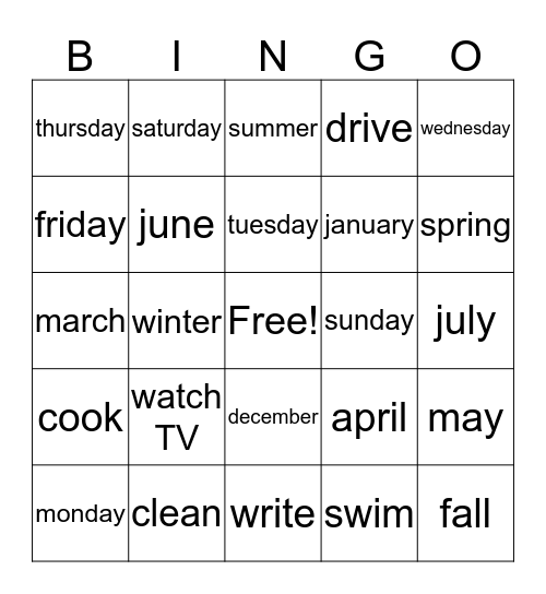 Review BINGO Card