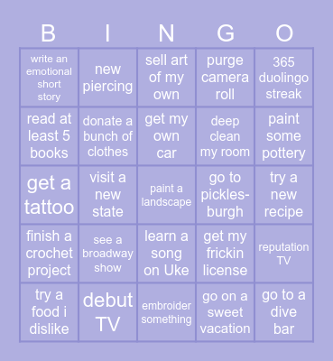 autumn’s 2025 bingoooo Bingo Card