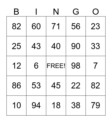 VVT Safety BINGO Card