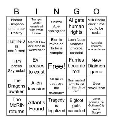 2025 Bingo Card