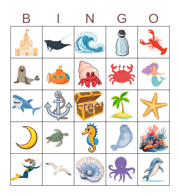 ocean bingo Card