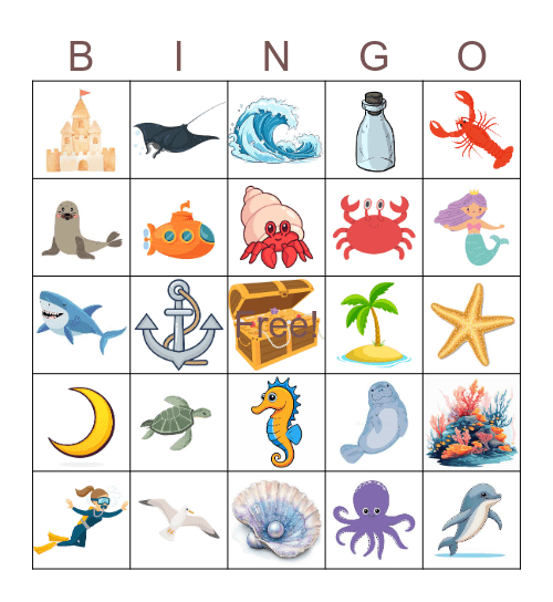 ocean bingo Card