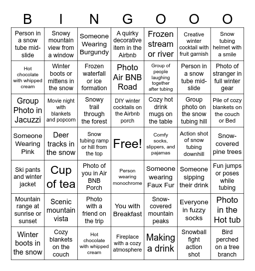 Extended Photo Bingo Card