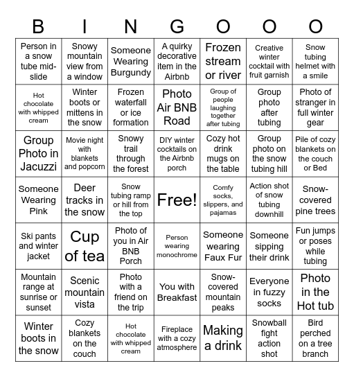 Extended Photo Bingo Card