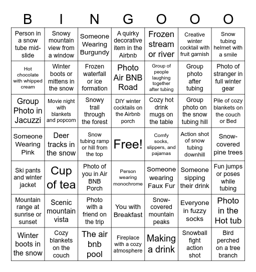 Extended Photo Bingo Card