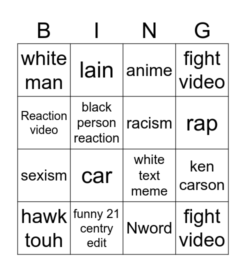 instagram reels Bingo Card