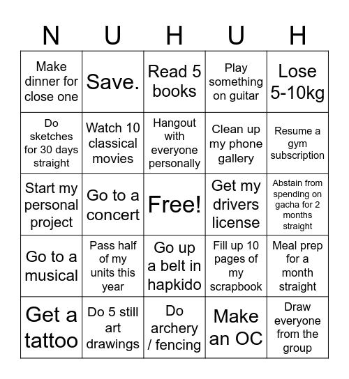 Frozen Lullabys Bingo Card