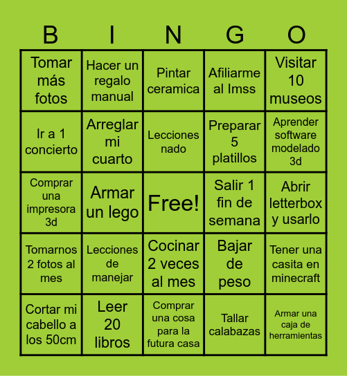 Bingo 2025 Bingo Card