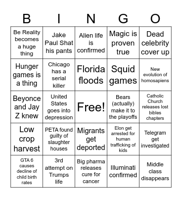 2025 Bingo Card