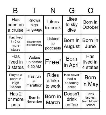 Bingo Card