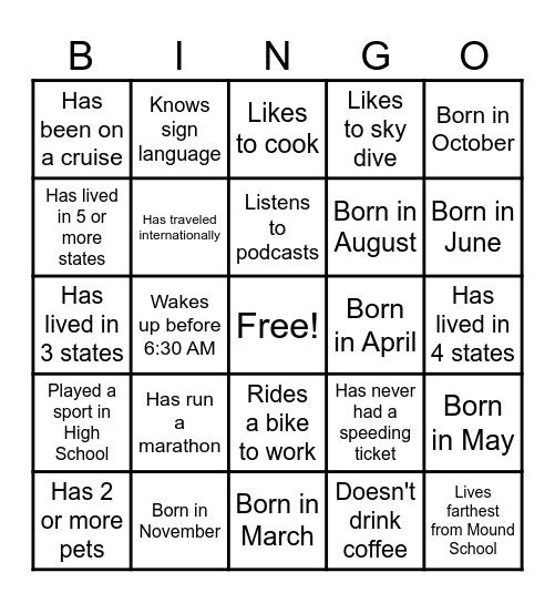 Bingo Card