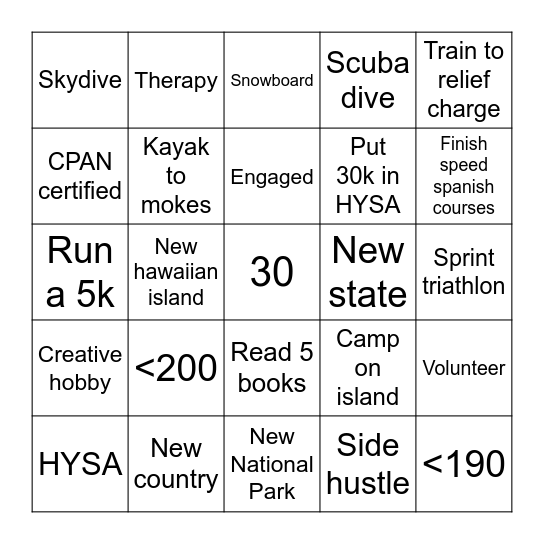 2025 Bingo Card