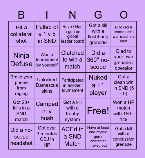SAEC BINGO Card