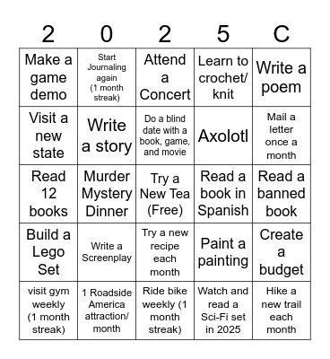 2025 Bingo Card