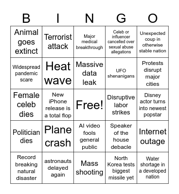 2025 BINGO Card