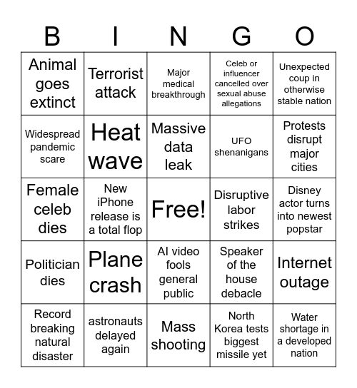 2025 BINGO Card