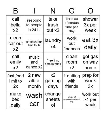 jan Bingo Card