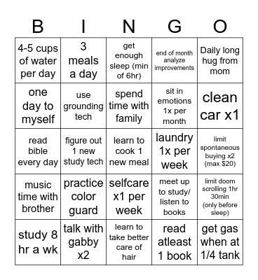 jan Bingo Card