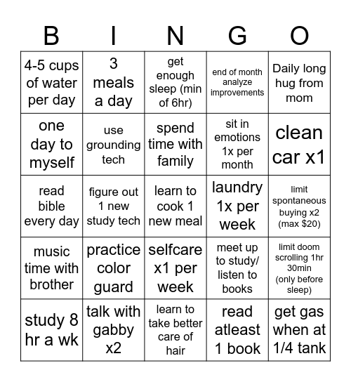 jan Bingo Card