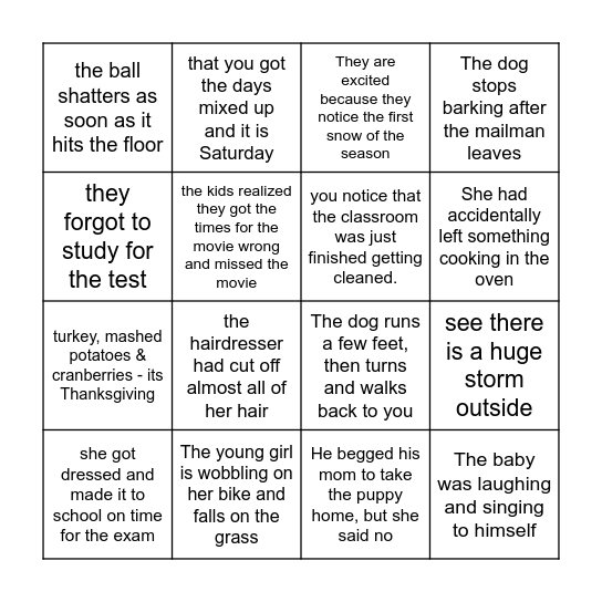 Making Predictions Bingo Card