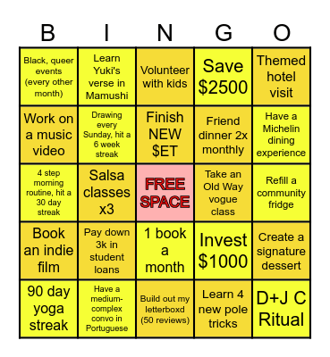 !!! 2025 !!! Bingo Card