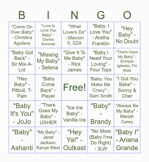 BABY SHOWER BINGO Card