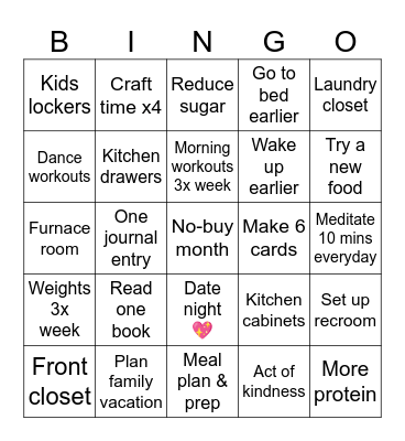 January 2025 Bingo Card