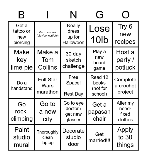 2025! Bingo Card