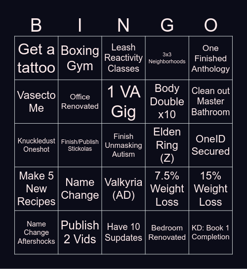 Blue Bongo Bingo Card