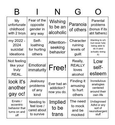 how much did i project on this oc Bingo Card