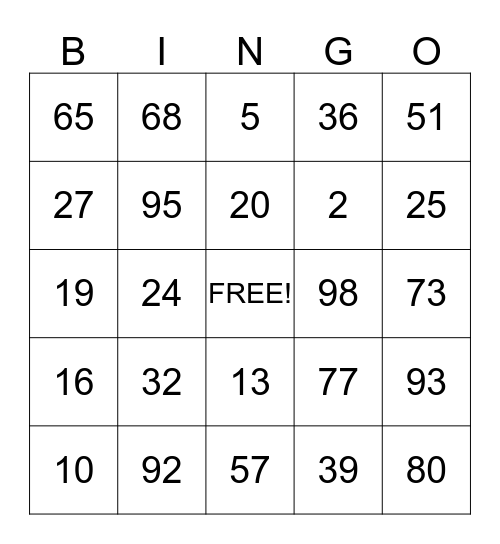 VVT Safety BINGO Card