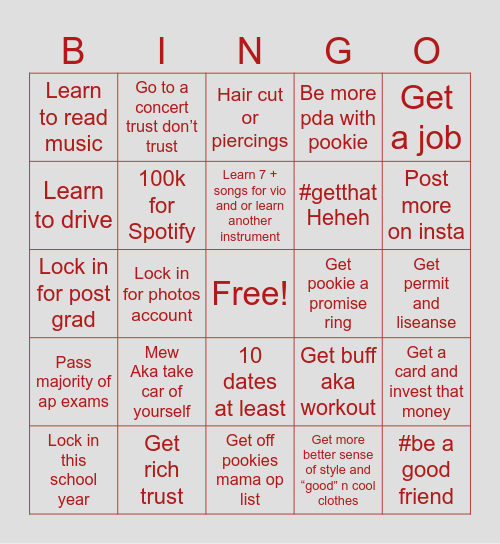 2025 Bingo Card