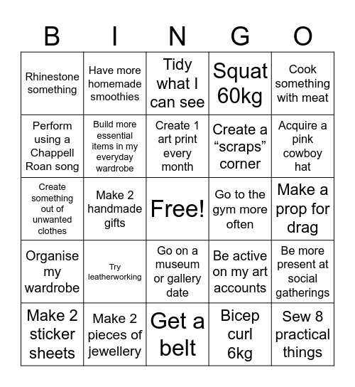 Leo’s 2025 Bingo Card