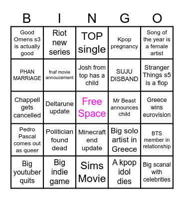 2025 MEDIA BINGO Card