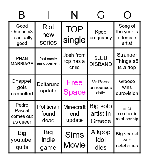 2025 MEDIA BINGO Card