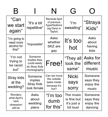 Taskmaster SKZ Birthday Bingo! Bingo Card