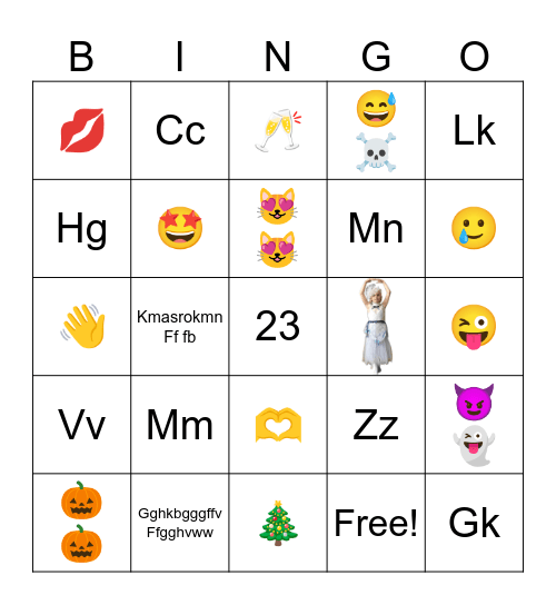 Alexandra Bingo Card