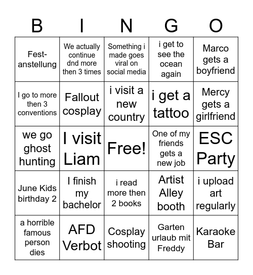 Tony's 2025 predictions Bingo Card