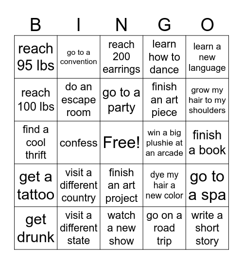 2025 Bingo Card