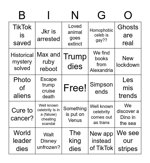 2025 bingo Card