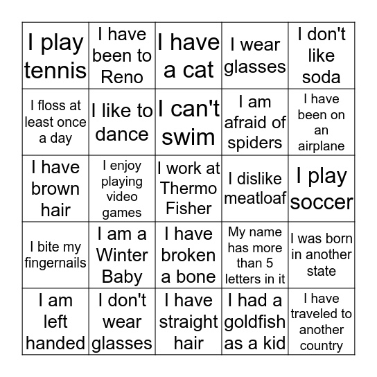 Barbara's Card Bingo Card