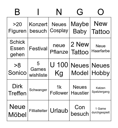 Darléne 2025 Bingo Card