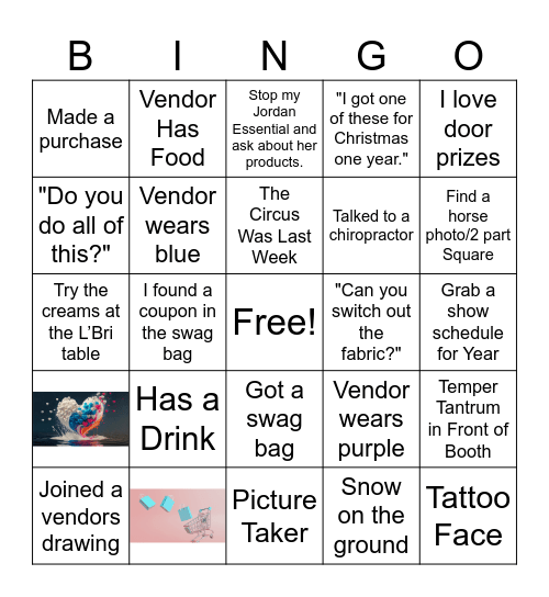 Craft Show Bingo Card