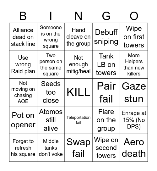 Cloud of Darkness (Chaotic) Bingo Card