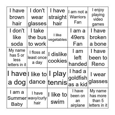 Lara's Card Bingo Card
