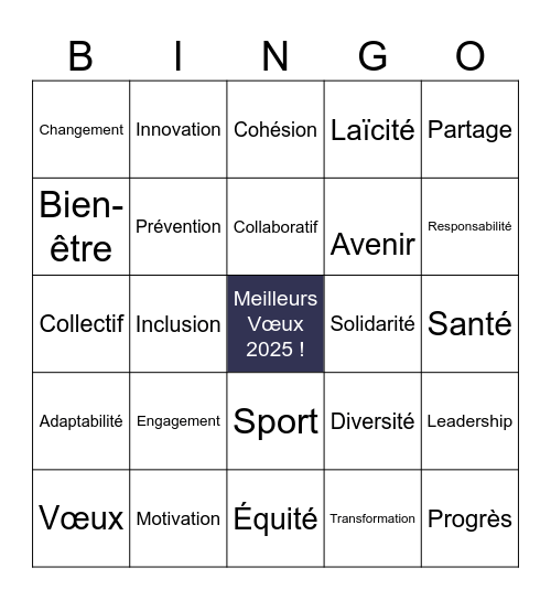 BINGO - Cérémonie des vœux 2025 Bingo Card